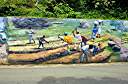 The "Wall", a long and colourful mural along Tortola's Ridge Road, depicts many aspects of BVI heritage.