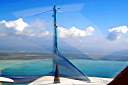 Anegada over the tail of our Fly BVI Charter.