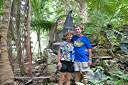 Nancy and Walker at ruins of Brewer's Bay distillery.