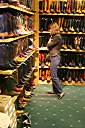 Cele looking at the leather goods