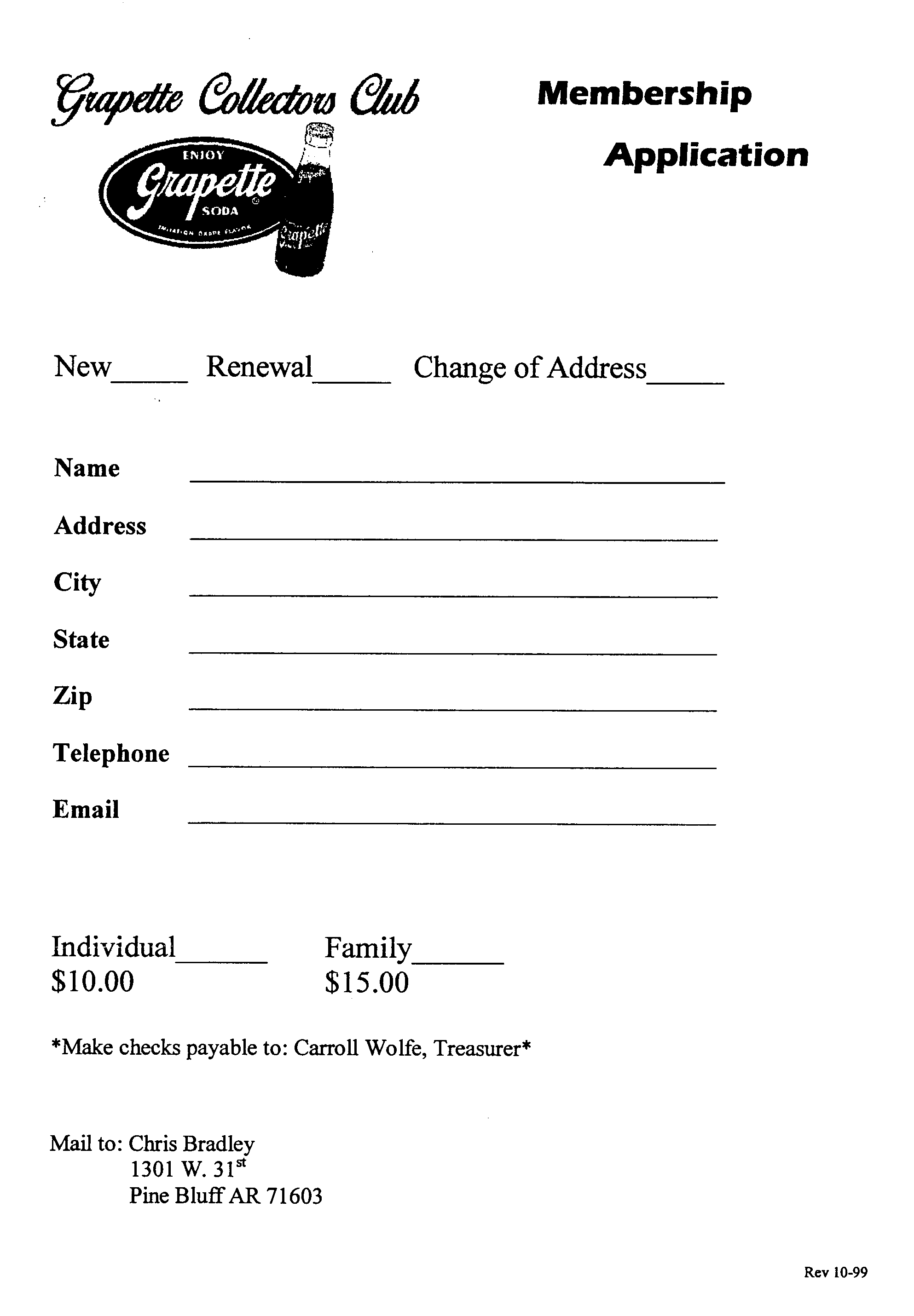 Grapette Club Membership Application