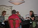 Having a nice dinner at home.
