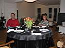 Having a nice dinner at home.