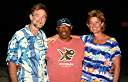 Walker, Jimmy Hodge, and Nancy at Anegada Reef Hotel Bar. Jimmy, a charter captain for the Moorings, is one of our very special friends. He came to Houston and spent two weeks with us in 1996.
