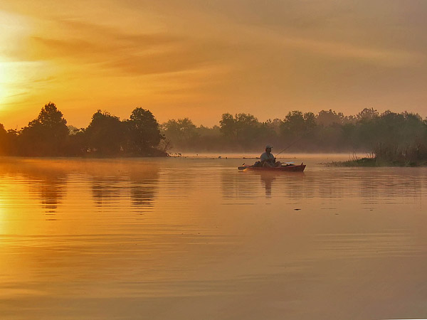 Walker fishing from kayak