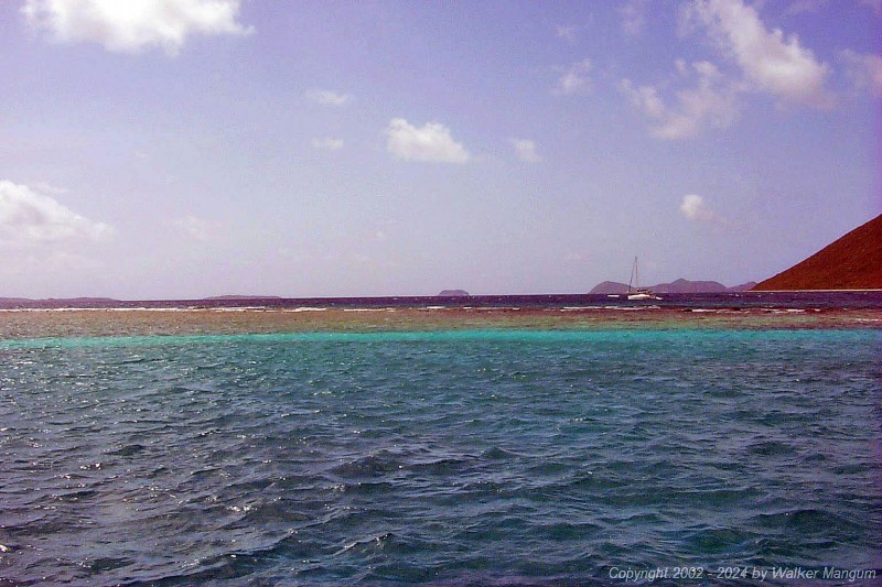 Panorama of Marina Cay, as seen from our mooring.