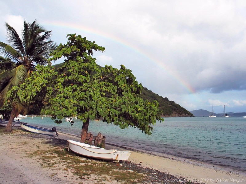 The end of this rainbow at Jost Van Dyke Great Harbor is on Arpeggio!