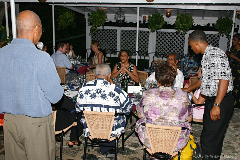 Taste of the Caribbean Competition
Fundraising / Chef's Practice Dinner
Brandywine Bay Restaurant

Audley Maduro, chariman of the BVI Chamber of Commerce and Hotel Association, welcoming guests to the dinner.