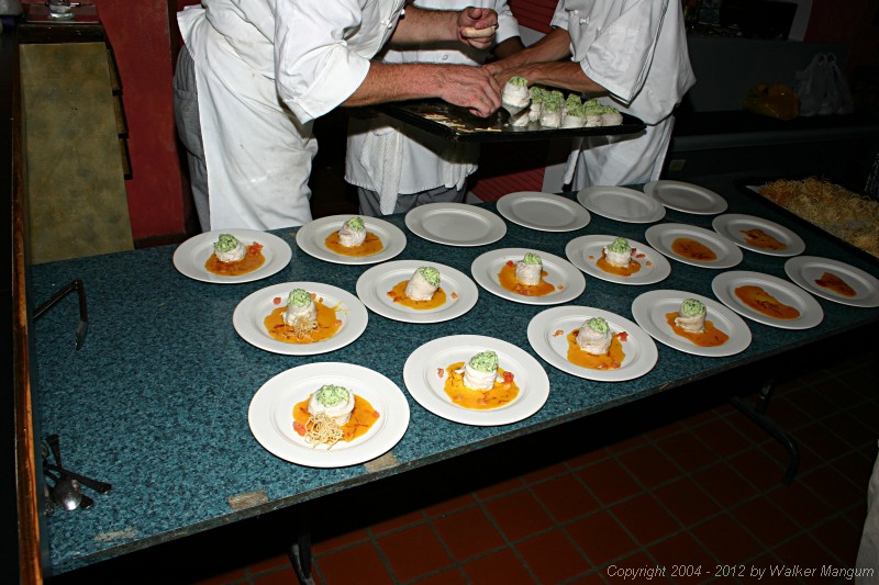 Taste of the Caribbean Competition
Fundraising / Chef's Practice Dinner
Brandywine Bay Restaurant

Plating the appetizer.