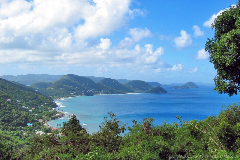View of Carrot Bay to Long Bay from Windy Hill.
