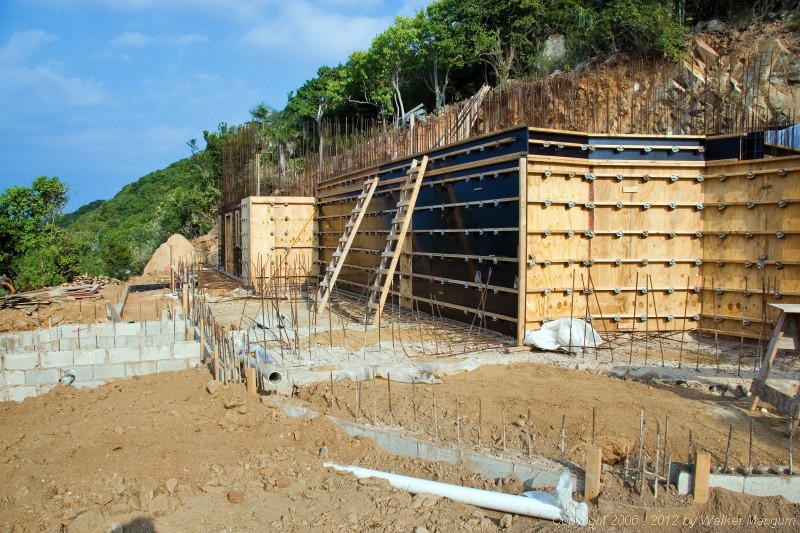 Wali Nikiti construction site - cistern casting underway.