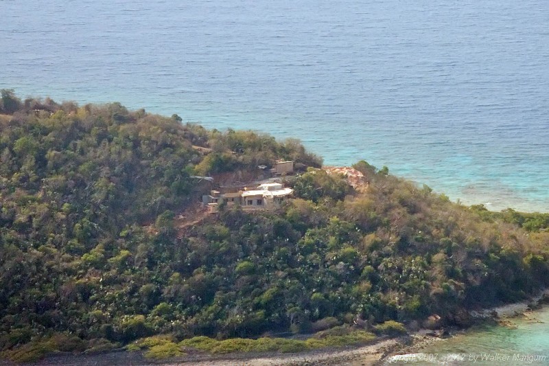 Flying past the Wali Nikiti construction site on Scrub Island on the way to Anegada with Davide and Cele.