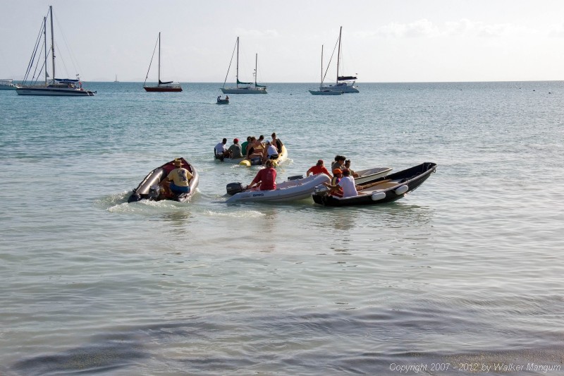 Dark and Stormy lay day activities at Neptune's Treasure: dinghy races.