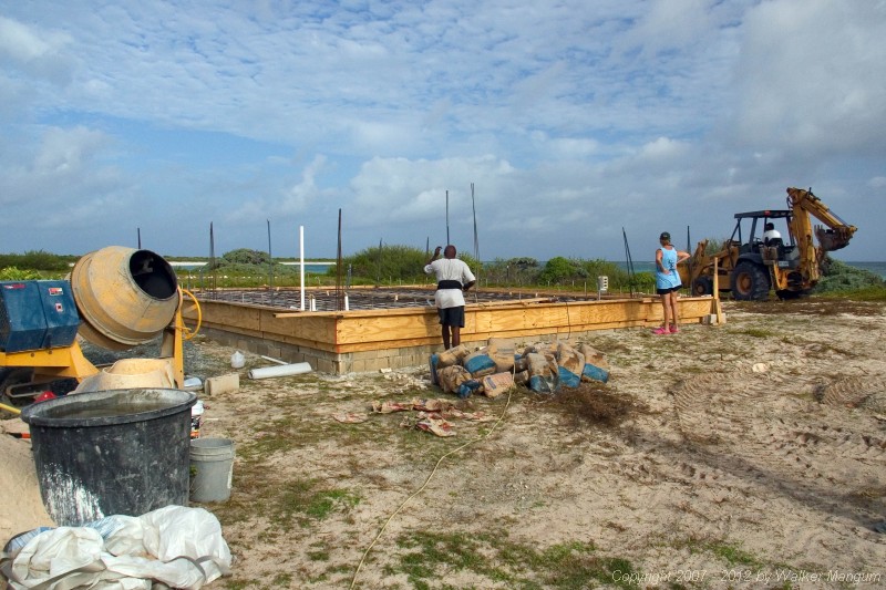 Preparing to cast floor.