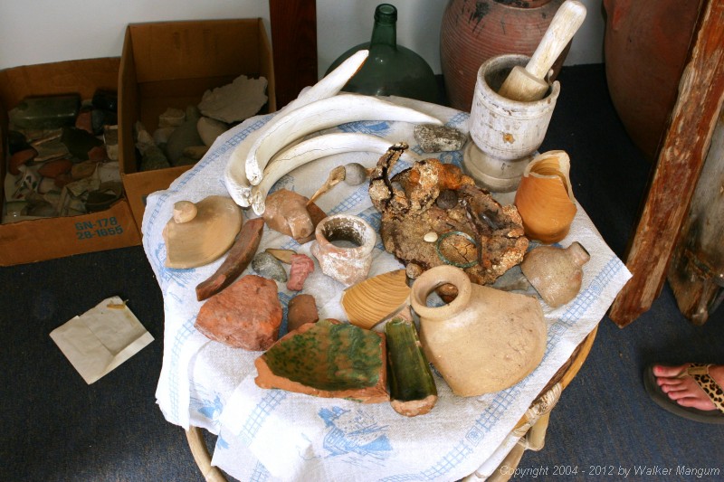Beach artifacts at the Anegada Beach Museum.