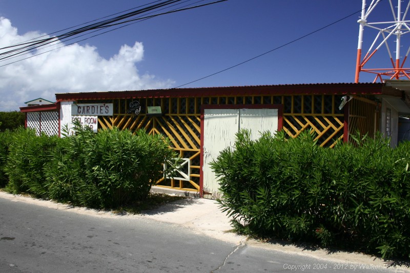 Cardie's Pool Room and Bar, The Settlement, Anegada. Local night-life spot.