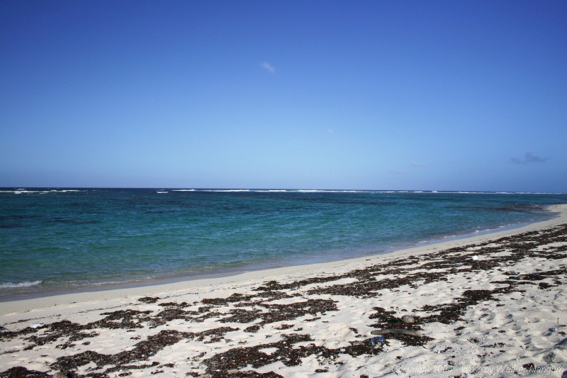 Panorama of our secret beach, Anegada.