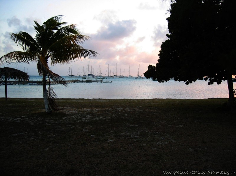 Evening at the Anegada Reef Hotel anchorage.