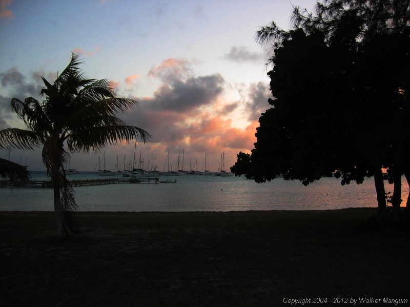 Evening at the Anegada Reef Hotel anchorage.