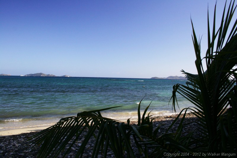 View from beach at Maya Cove, Tortola.